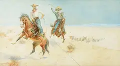 Herman W. Hansen, Round Up, watercolor on paper