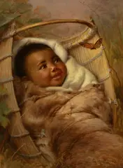 The Butterfly (Qui-tak-tak) by Grace Hudson, 1931, oil on canvas, sold Jul 2023