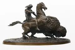 Samuel James Kitson, Buffalo Hunt, 1887, bronze