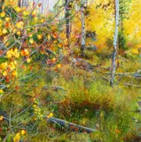Dan Knepper, Aspen Embers, 2023, oil on canvas