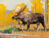 Bob Kuhn, Autumn Gold, acrylic on board