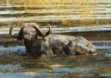 Bob Kuhn, Cool Retreat, acrylic on board