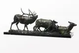 Bob Kuhn, River Crossing, 1991, bronze