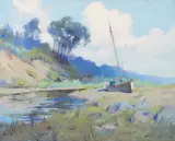 Sydney Laurence, Old Troller on Cook Inlet, oil on canvas