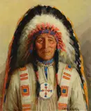 Kathryn W. Leighton, Chief of the Stoney Indians, Morley, Alberta, Canada, oil on canvas laid on board