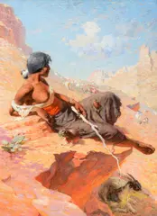 William Robinson Leigh, Indian Herder, 1912, tempera on board