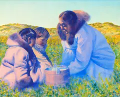 Fred Machetanz, The Berry Pickers, 1975, oil on board