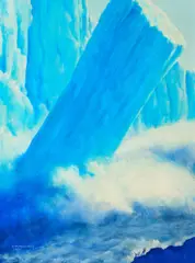 Fred Machetanz, Ice Fall – Knik Glacier, 1970, oil on board