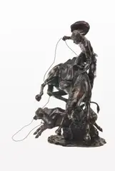 George Phippen, Cowboy in a Storm, bronze