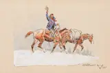 Charles Marion Russell, Christmas Card with Rider