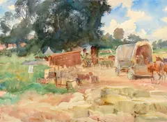 John Singer Sargent, Berles-au-Bois, France, 1919, watercolor on paper
