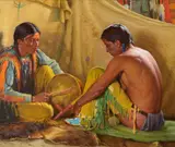 Joseph Henry Sharp, The Pipe Song, 1923, oil on canvas