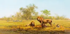 David Shepherd, Evening in the Luangwa, 1977, oil on canvas