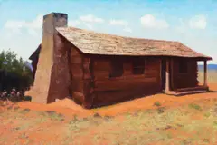 Gary Ernest Smith, Pioneer Log Cabin, 2007, oil on canvas