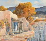 Carl von Hassler, Autumn in Old Pojoaque, New Mexico, oil on canvas
