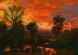 Charles Partridge Adams, The End of the Day, Vicinity of Golden, Colorado, oil on canvas