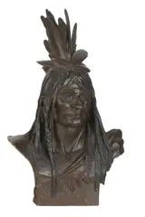 Théodore Baur, Chief Crazy Horse, 1885, bronze