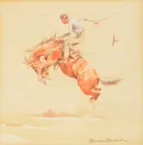 Edward Borein, Bronc Rider, watercolor on paper