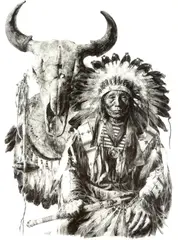 Paul Calle, Sioux Chief, 1975, pencil on paper