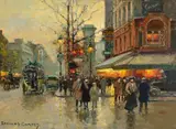 Édouard Cortès, Porte St. Martin, Grands Boulevards, oil on canvas