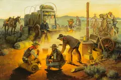 Charlie Dye, Beef and Beans, oil on board