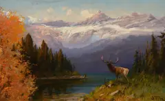Avalanche Lake by John Fery, oil on canvas, sold Jul 2022