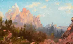Zion Canyon by John Fery, oil on board, sold Jul 2022