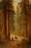 Thomas Hill, Among the Redwoods, oil on canvas