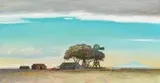 Peter Hurd, A Ranch on the Plains, 1951, tempera on board