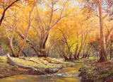 Francois Koch, Under the Golden Canopy, oil on canvas