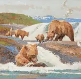 Bob Kuhn, Salmon du Jour – Brown Bears
