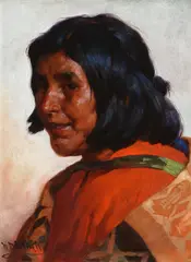 William Robinson Leigh, Zuni Indian, oil on canvas laid on board