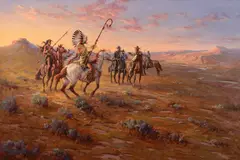 Ted Long, Bluewater Parley – Battle of Ash Hollow 1855, oil on canvas