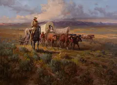 Ted Long, Crossing the Continent, oil on canvas