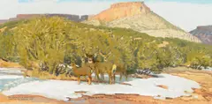 Robert Lougheed, Spring Below the Jemez, 1977, oil on board