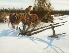 Robert Lougheed, Logging Near Lachine, Quebec, oil on canvas
