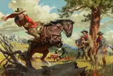 Double Cross by Frank McCarthy, oil on board, sold Jul 2022