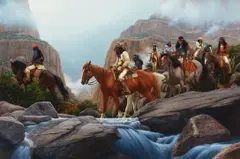 David Nordahl, Leaving the Stronghold, 1987, oil on canvas