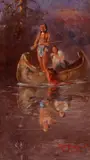 Edgar S. Paxson, Indians in a Canoe