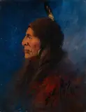 Edgar S. Paxson, Indian Portrait, 1906, oil on board