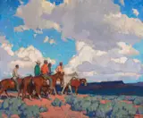 Land of the Navajo by Edgar Alwin Payne, oil on canvas, sold Jul 2022