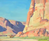 Riders in Canyon de Chelly by Edgar Alwin Payne, oil on canvas laid on board, sold Jul 2022