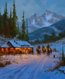 Gary Lynn Roberts, Hillside Cafe, oil on canvas