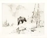 Carl Rungius, Lord of the Canyon, Etching