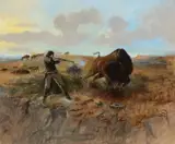 Charles Marion Russell, Shooting the Buffalo (ca. 1892)
