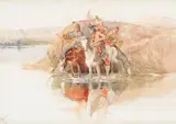 Scouting the Camp by Charles Marion Russell, watercolor on paper, sold Jul 2022