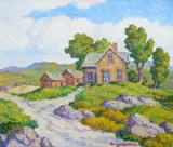 Birger Sandzén, Once a Home (Kansas Landscape)