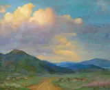 Joseph Henry Sharp, Storm Clouds Over Taos Mountain, oil on canvas