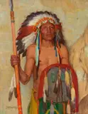 Joseph Henry Sharp, The War Chief, oil on canvas