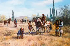 Hubert Wackermann, Chiricahua Apache Scouting Party, 1995, oil on canvas